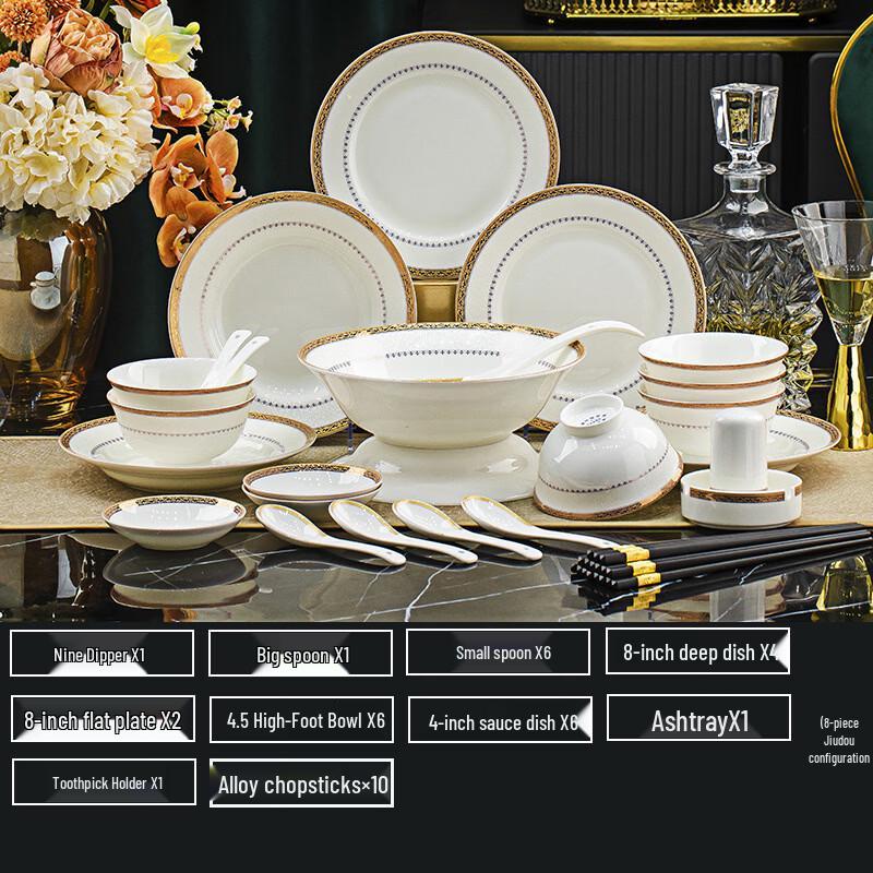 ZISIZ Nordic Luxury Bone China Dinnerware Set