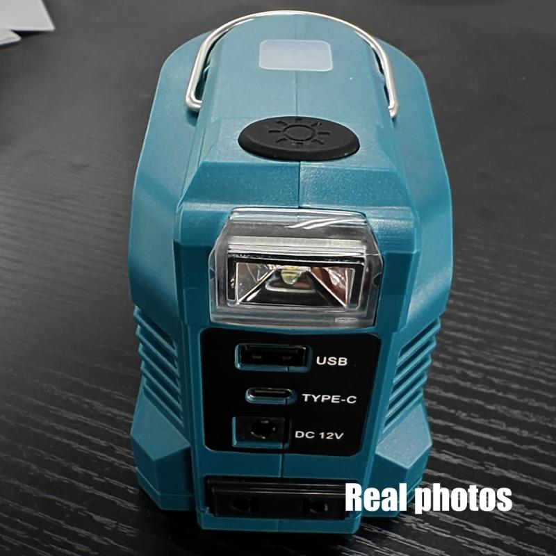 Lightweight 220W Power Inverter with LED Work Light Easy Carry  Power Stations Emergency Backups  Power for 18V Battery