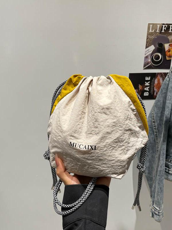 Trendy 2025 Nylon Drawstring Bucket Bag - Versatile Crossbody & Shoulder Bag for Women