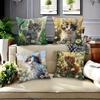Daisy Wild Cat Cute Pillow Cover, Ultra-soft Polyester Material Living Room Sofa Back Car Pillow Cover Home Decoration