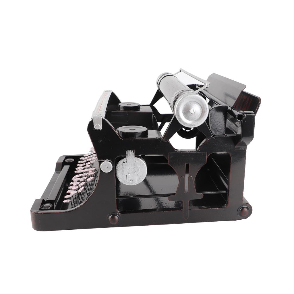 Antikk Skrivemaskin Modell Svart Retro Vintage Bærbar Manuell Håndlaget Rekvisitter Modell Dekorasjon