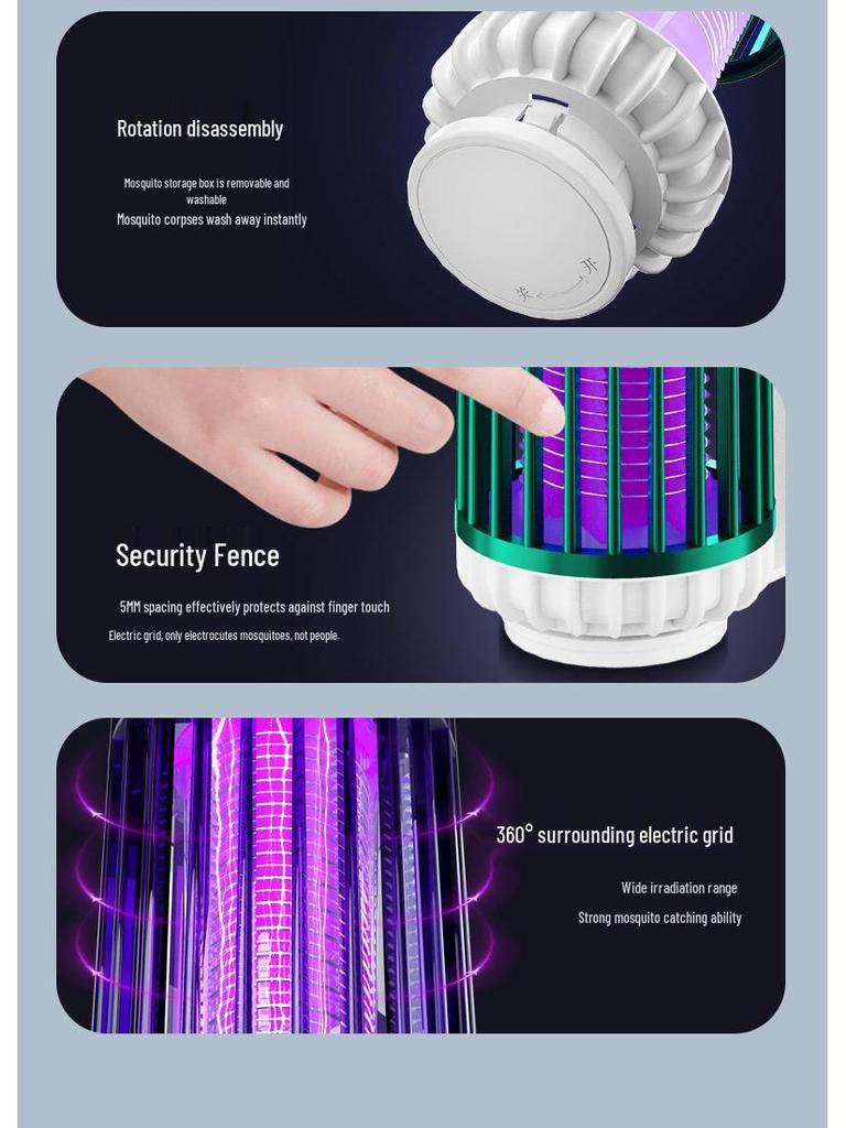 USB Rechargeable Portable Mosquito Killer Lamp for Home & Dorm