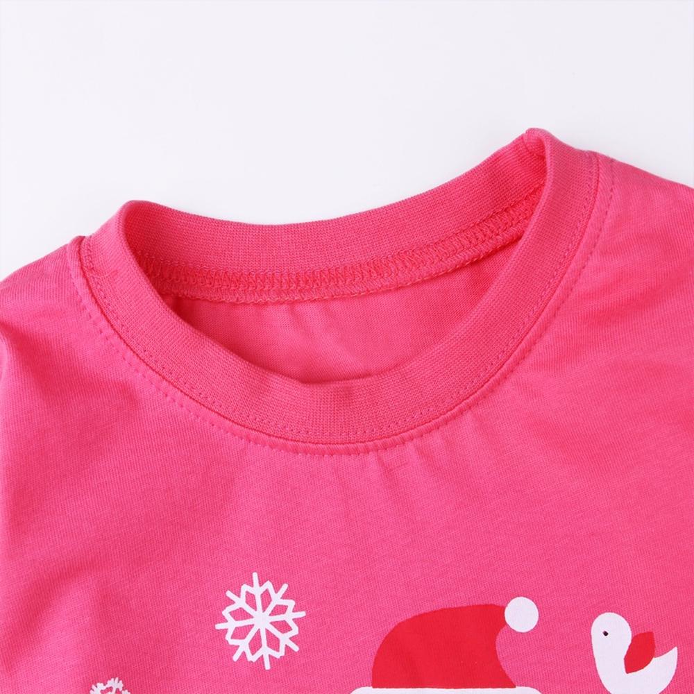 Zestaw 2 szt. Słodkich jesienno-zimowych dziewcząt: Kostium Świętego Mikołaja Top + spodnie Świąteczny komplet bielizny nocnej dla dzieci