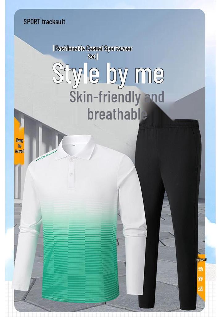 Unisex Sportswear Set: Chinese Captain Long Sleeve Uniform for Students and Wushu Coaches