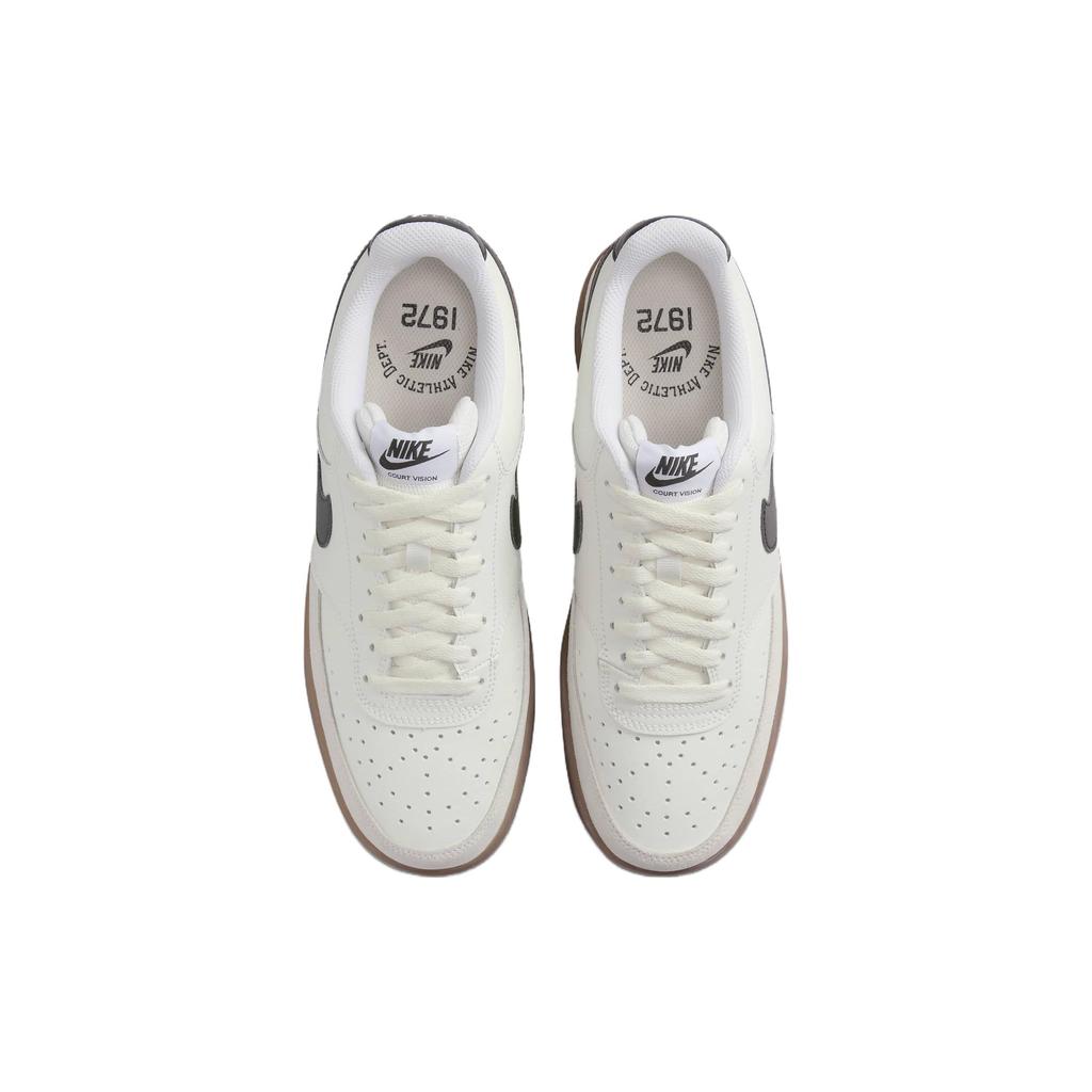Nike Court Vision Low Bílá Černá Gumová Unisex Tenisky Plachetnicová Světle-Ořechově-Hnědá FQ8075-133