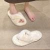 Fashion 2025 New Women Furry Fur Slippers Soft Faux Fur Slides Ladies Plush House Slippers Open Toe Flat Sandals Fluffy Warm Shoes