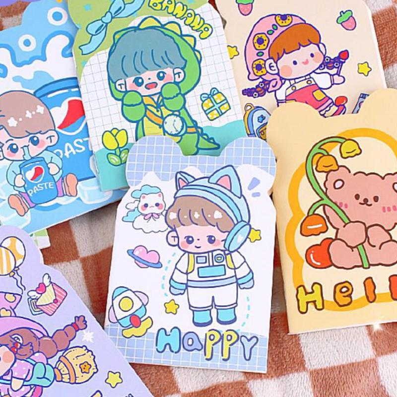 10/20Pcs Cartoon Portable Mini Notebook Daily Planner Notepad Kawaii Cute Notepad Office Supplies Student Stationery Gifts