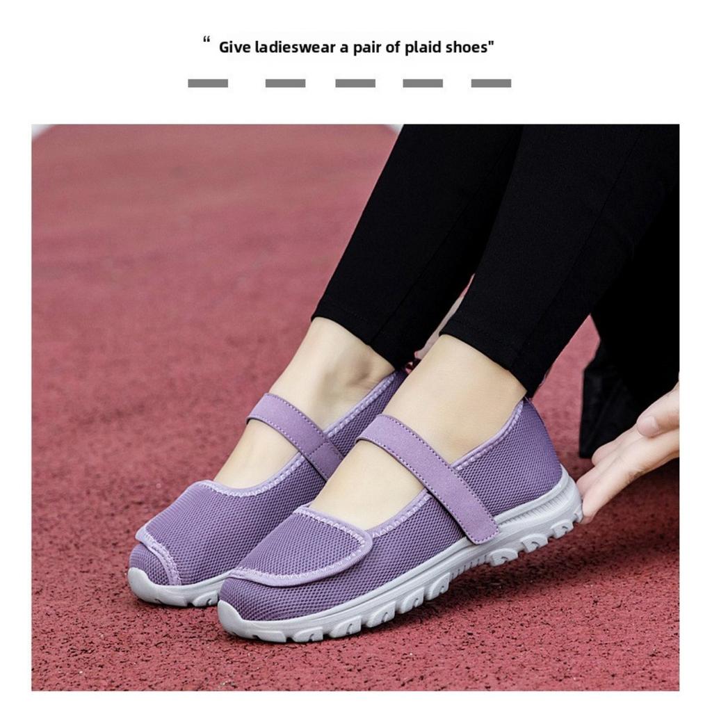 Ladies' Barefoot Walking Shoes, Velcro Adjustable Flat Shoes, Arthritis Edema Casual Shoes, Breathable and Convenient Slip In Sports Shoes