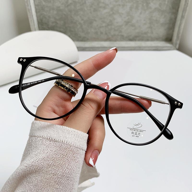 Tr90 Frame Anti-Blue Glasses Glasses Frame Female Feeling Danyang Glasses Business Flat Glasses Ultra-Light