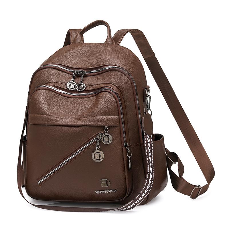 Schoolbag: New women's backpack, for work and travel, large capacity, versatile and practical soft leather backpack