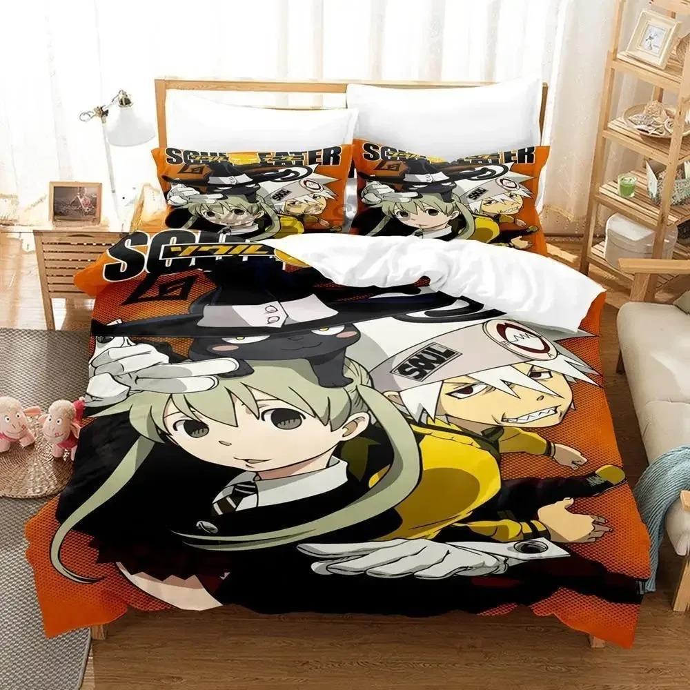 Soul Eater Bedding Set Single Twin Full Queen King Size Bed Set Adult Kid Bedroom Duvet Cover Sets 3D Print Anime Bed Sheet Sets