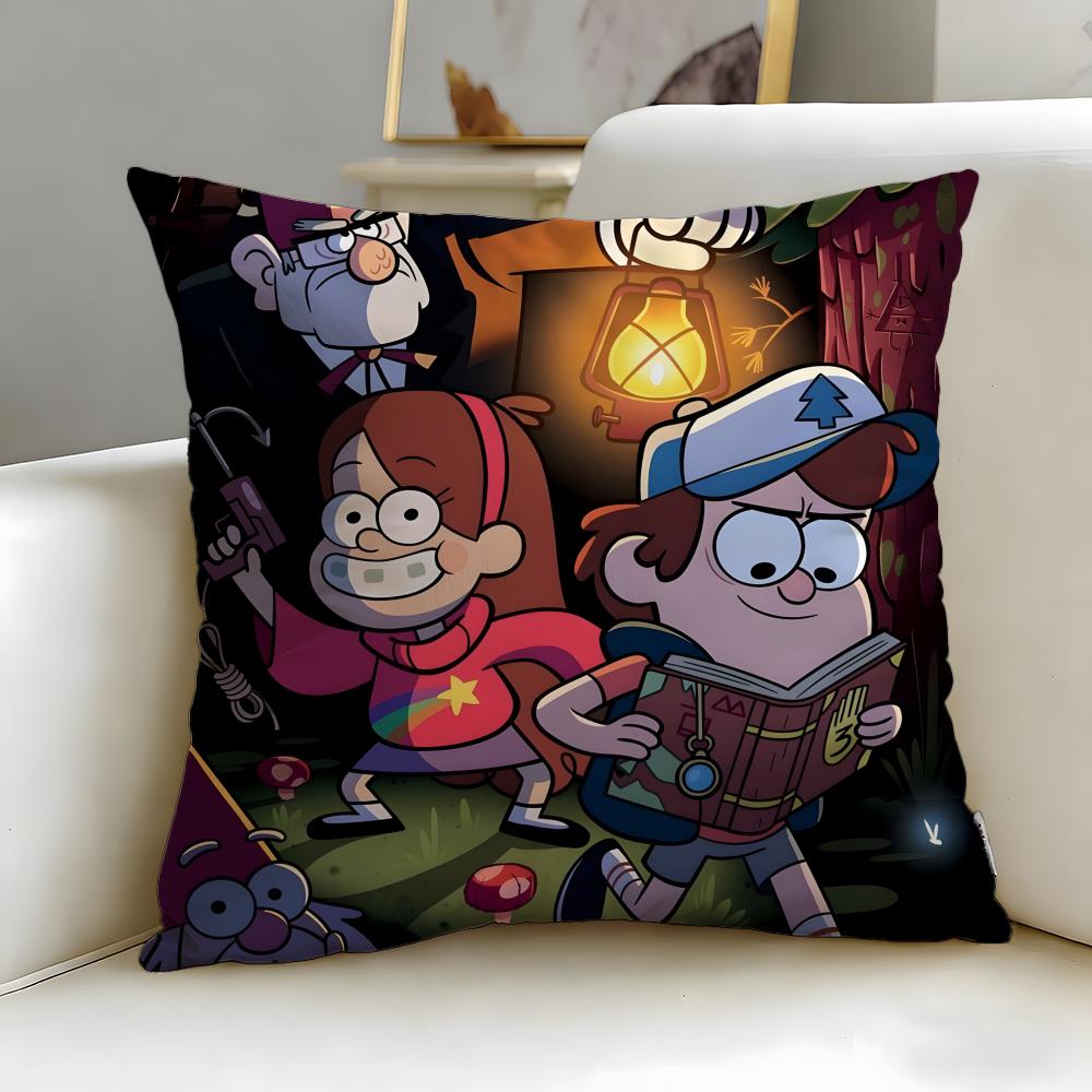 Classic Cartoon Gravity Falls Cushion Cover Soft EasyWash Pillow Case Versatile for Couch Bed Travel and Office