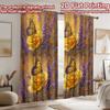 2D flat printing 2pcs Curtain Drapes Butterflies on Yellow Roses Digital Printed Polyester Drapes Festive Wall Decor Perfect for