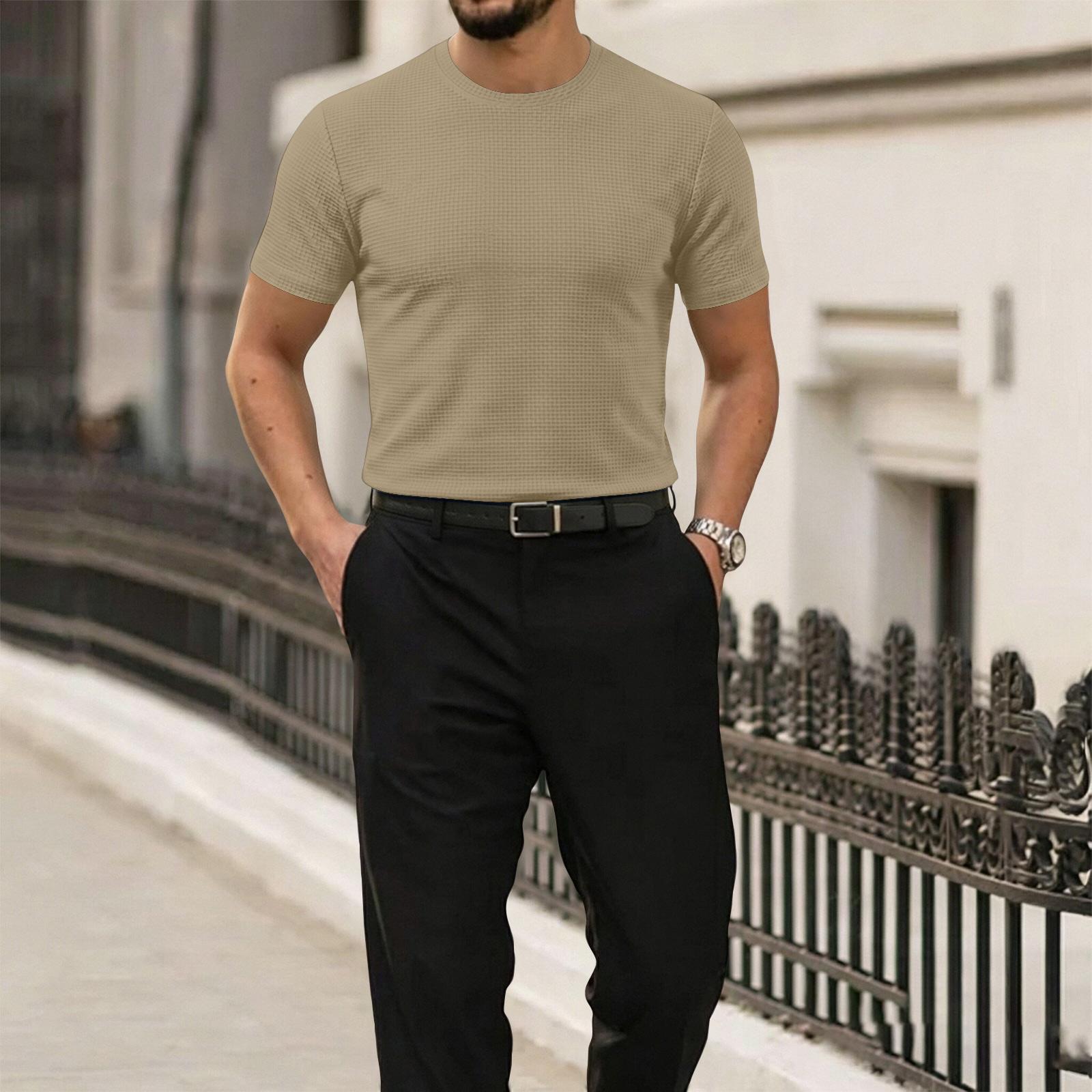 

Men s Summer Breathable Ice Silk Mesh Short Sleeve T-Shirt Lightweight Quick Dry Round Neck Casual Top for Outdoor and Daily Wear XL
