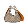 Attache Palladium Hardware Canvas Leather Trim Dumpling Bag Women Handbags 699409-96GRN-4091
