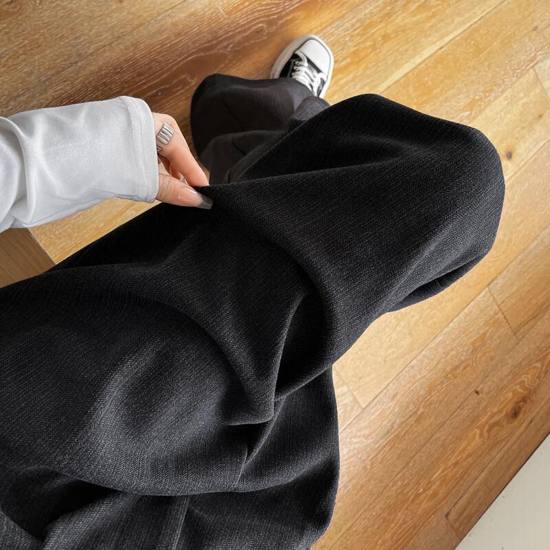 TonLion Women's 2025 Winter Loose Vertical Stripe Wool Blend Trousers