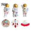 Resin Cartoon Magnets Astronaut Refrigerator Magnet, 3D Flying Saucer Fridge Office Whiteboard Accessories Space Theme Decoration for Kitchen Cabinet