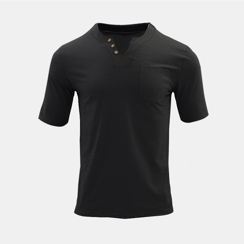 Summer New Men's V-Neck Slim Fit Casual Short Sleeve T-Shirt