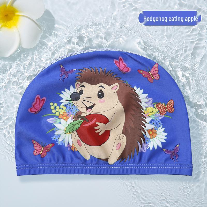 Waterproof Cartoon Swim Cap with Ear Protection for Adults - Unisex, Comfortable Fit