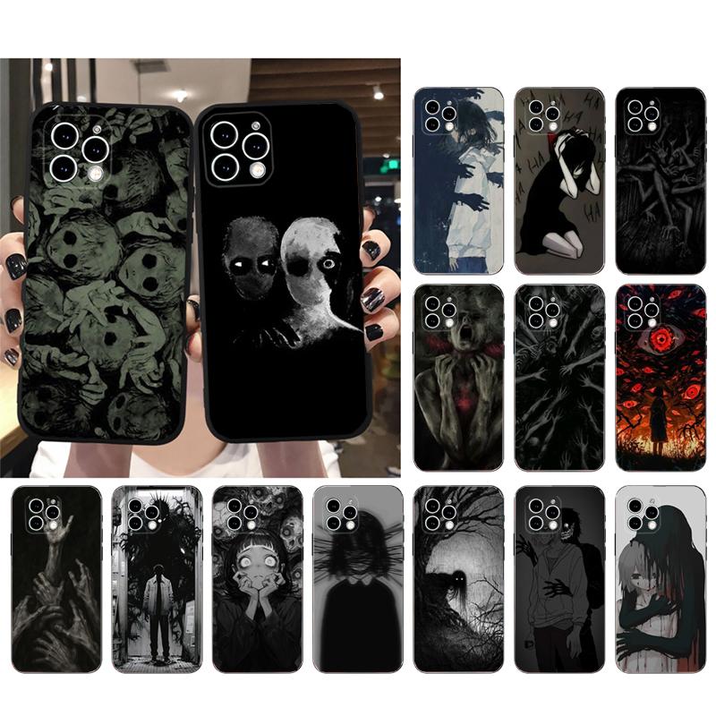Phone Case Carcasa Funda For iPhone 17 Pro Max Air 16 15 14 13 Pro Max 15 16 Pro 15Plus Horror Anime Girl Case