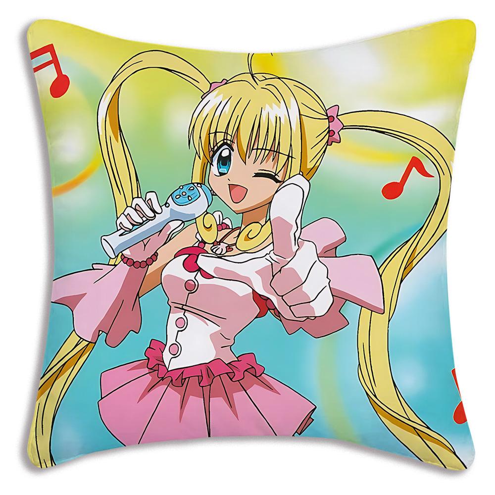 Anime M-Mermaid Melodys Pillow Covers Cartoon Sofa Decorative Home Double-sided Printing Short Plush Cute Cushion Cover