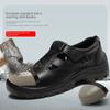 Labor Insurance Shoes Wear-resistant Shoes Summer Men's Breathable Deodorant Non-slip Leather Steel Head Shoes