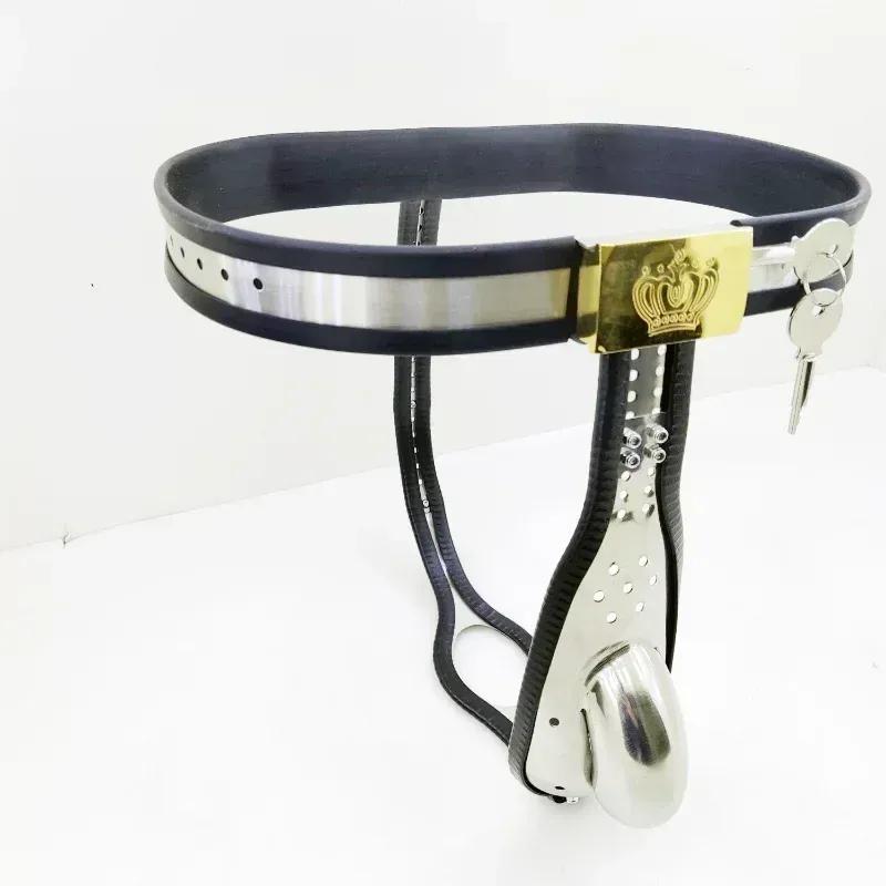 Stainless Steel Male Chastity Belt Cock Cage Restraint Lockable Chastity Device Anal Beads SexToys for Men BDSM T Type Gear Game