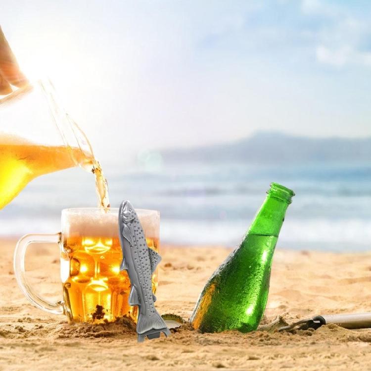 Fish Shape Beer Bottle Opener Stainless Steel Texture Beer Caps Opener Camping Tool for Various Type of Cold Beverages