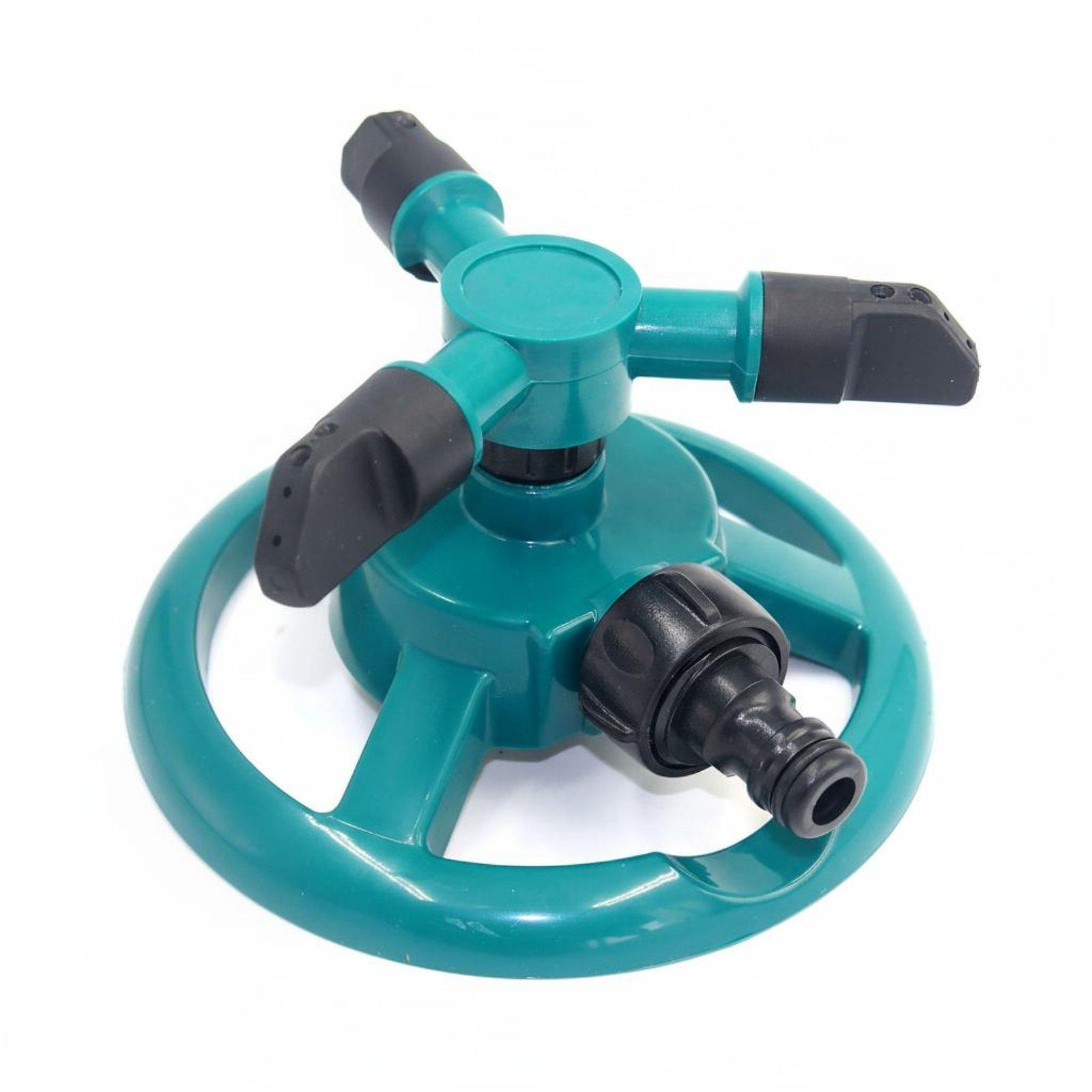 3 Spoke Rotating Sprinkler Large Area Coverage 3-Spoke Rotating Sprinkler Irrigation Equipment Rapid-Connect Fitting Adjustable зелёный