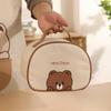 Bag Bear Leather Lunch Kids Large Capacity Bento Pouch For Children Thermal Insulated Cooler With Tableware Cup Tote Picnic Box