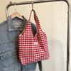 Students take classes, plaid leisure large-capacity bags, women's 2025 new tote bags, leisure shopping bags, bags