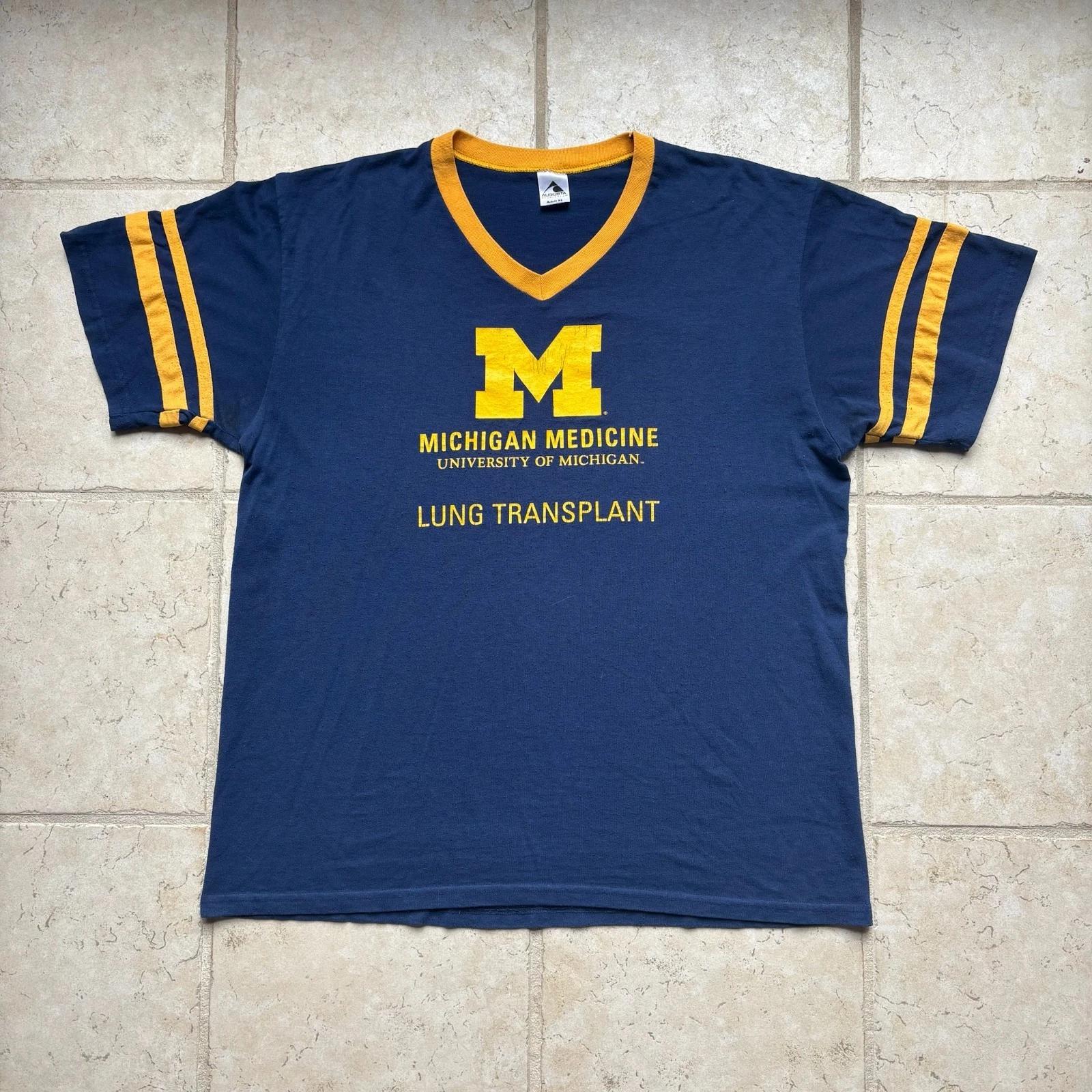 

Vintage / 90s University of Michigan Medicine Lung Transplant Ringer Tee Size XL 4XL