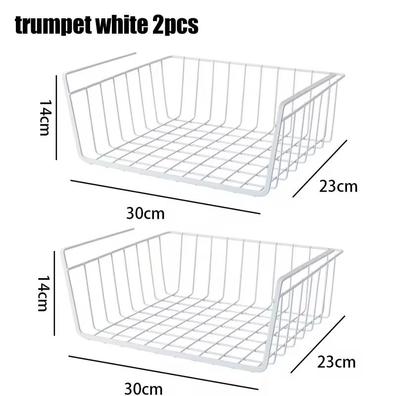 Multi Functional Iron Bottom Hanging Basket Perforated Kitchen Bathroom Storage Basket Storage Rack