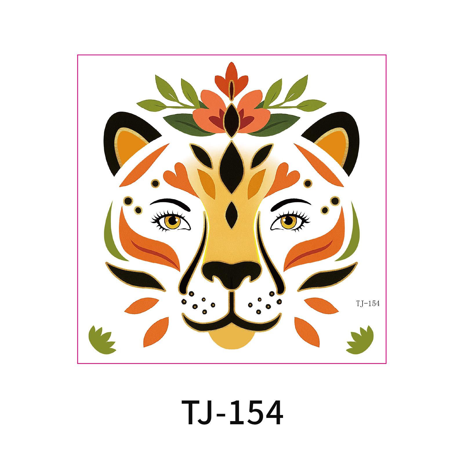 

3 Sheets Hot Stamping Leopard Print Tattoo Sticker Metal Halloween Music Festival Party Stage Makeup Temporary Face Stickers