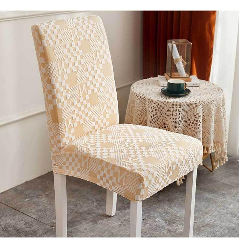 Thickened Elastic Chair Cover Plaid Pattern Breathable Non-Slip Decorative Seat Cover Universal Living Dining Room Chair Cover