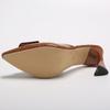Ladies Shoes 2024 Butterfly Pointed Toe Women's Brown Slippers Dress Office Slip on Ladies Heeled Shoes Thin Heel Female Mules