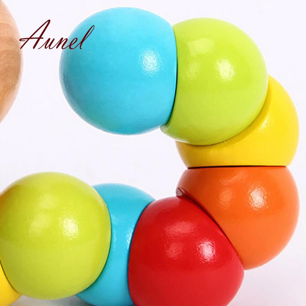 Colorful Wooden Jigsaw Worms Children Early Education Puzzle Finger Games