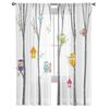 Eule mit Ast, transparente Fenstervorhänge für Wohnzimmer, Schlafzimmer, moderne Voile-Tüll-Vorhänge, Stoffvorhänge für die Küche