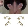 Women Butterfly Earrings Fashion Zircon Ear Hook Clip-On Cartilage Non-Pierced Earrings