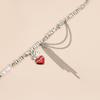 Creative Gothic Styles Necklace with Asymmetrical Heart Designs Craft from Alloy Ensuring Shine and Elegant
