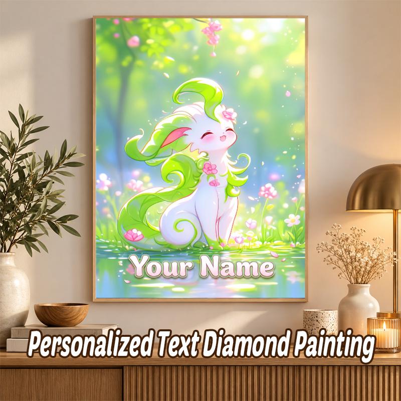 Leafeon Custom Name Diamond Painting Personalized 5D Full Drill DIY Diamond Art Home Decor