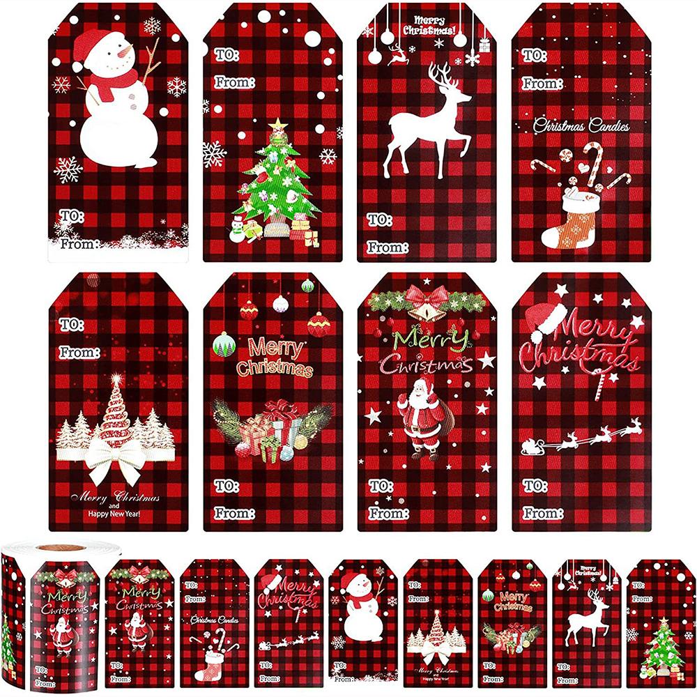 50-300Pcs New Merry Christmas Gift Name Tags Present Seal Label Stickers Christmas Gift Package Decoration DIY XMAS Stickers