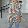 Damen Lässig Mode Sexy Bequem V-Ausschnitt Knopf Floral Dreiviertelarm Oberteil