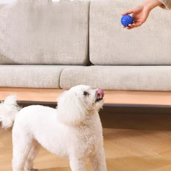 Unzerstörbarer Hundegummiball Interaktives Kauspielzeug für aggressive Kauer Quietschender Waben-Apportierball für Welpenzahnreinigung Langeweilevertreibung