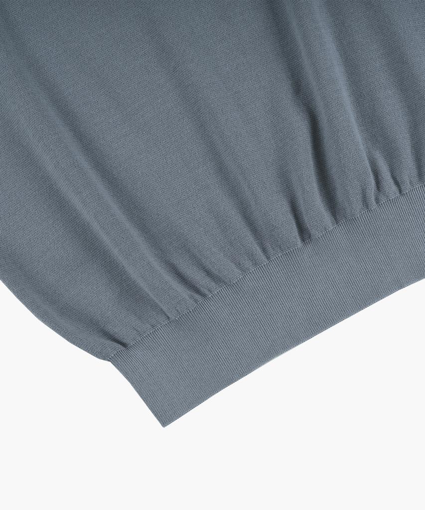 BELLIEF Essential Hard Twist Cotton Short Sleeve Polo Knit (Ice Blue)