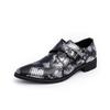 Luxury New Designer Snakeskin Patent Leather Buckle Formal Shoes For Men Dress Wedding Prom Homecoming Monk Strap Loafers