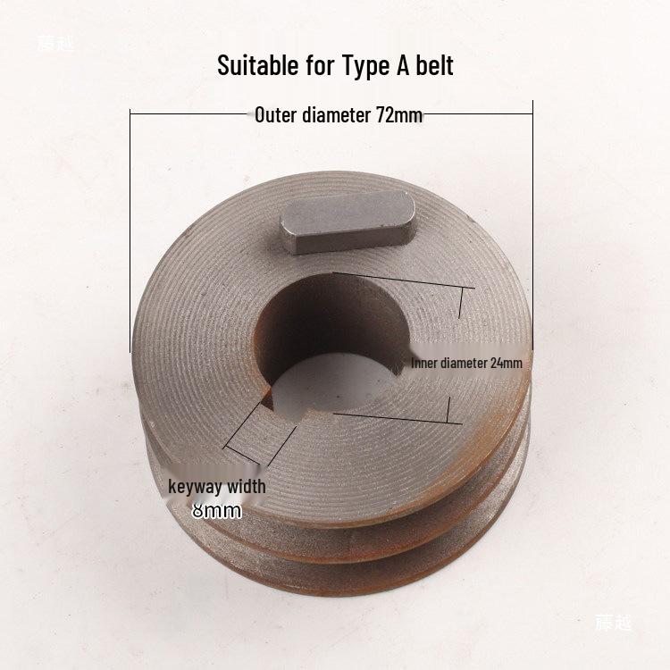 Motor Pulley: Double Groove A Type, 72MM Diameter, 24mm Inner Hole, for Cutting Machine Parts, Set of 400