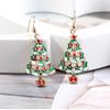 Christmas Crystal Snowman Earrings Enamel Snowflake Socks Pendant Necklaces for Women Girls Xmas 2024 New Year Jewelry Gifts
