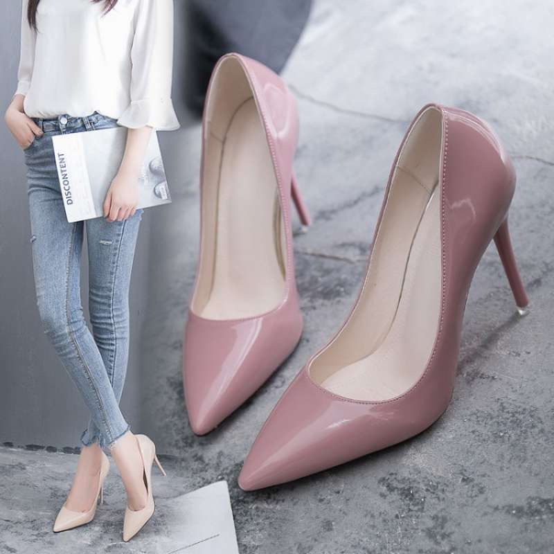 High heels women's single shoes stiletto pointed low heels women's shoes white work shoes red wedding shoes bridesmaid shoes princess shoes