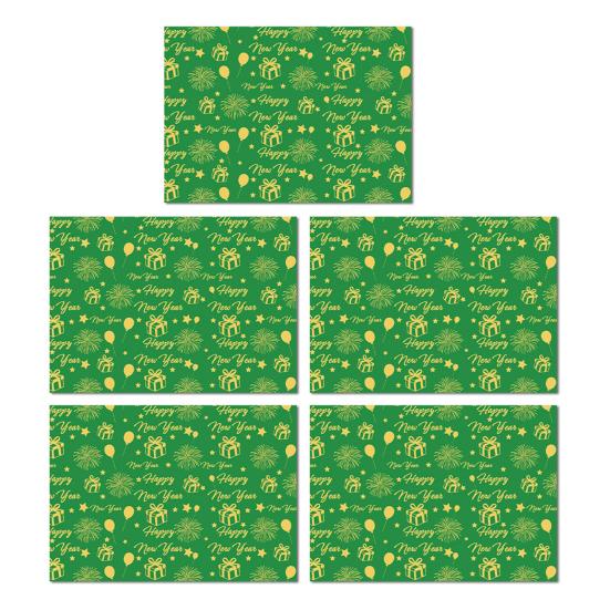 

5Pcs Christmas Wrapping Paper Gold Foil Gift Wrap with Holiday Tree Designs Flower Bouquet Packing Paper for DIY Present Packaging 5pcs зелёный